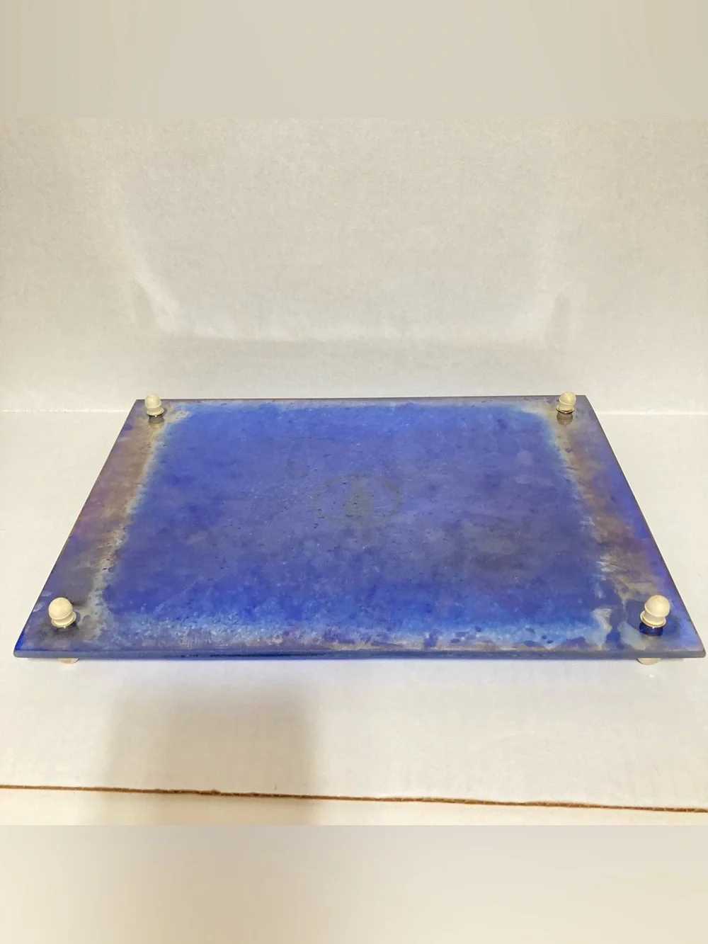 Vintage AVON “Moonwind” Cobalt Blue Vanity Tray with Silver Accent